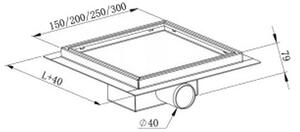 Sifon de pardoseală Mexen Flat-Q, punct de scurgere 12 cm, auriu mat, 1A10012