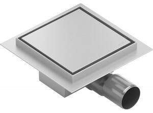Mexen Flat scurgere de podea pătrată 12 x 12 cm, Crom - 1010012