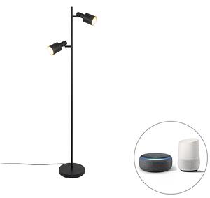 Lampă de podea inteligentă neagră cu 2 Wifi A60 - Stijn