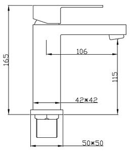 Mexen Cube baterie de lavoar, crom - 72900-00