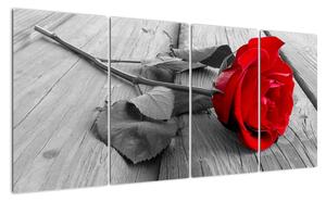 Tablou - trandafir cu flori ro?ii (160x80cm)