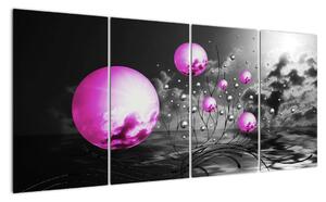 Tablou abstract - bile violet (160x80cm)