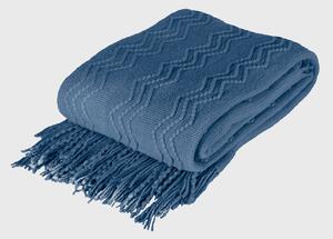 Pătură tricotată Marilyn Blue bleumarin 170 cm
