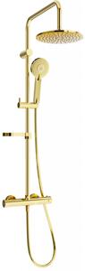 Mexen KX40 set de duș cu pară de tip ploaie și baterie termostatică, Aurie - 771504091-50
