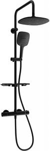 Set de duș Mexen KT17 cu robinet termostatic Kai, negru, 771501793-70