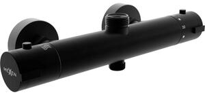 Baterie termostatică de duș Mexen KAI cu atașament superior, negru, 77150-70