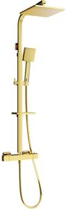 Mexen CQ45 set de duș cu pară de tip ploaie și baterie termostatică, Aurie - 772504595-50