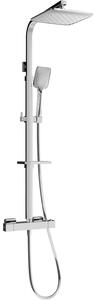 Mexen CQ62 set de duș cu pară de tip ploaie și baterie termostatică, Crom - 772506295-00