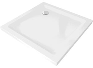 Mexen Flat cadă pentru duș pătrată slim 100 x 100 cm, Albă, sifon Crom - 40101010