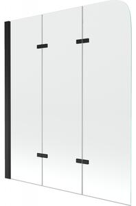 Mexen Felix paravan cadă 3-aripi120 x 140 cm, transparent, Neagră - 890-120-003-70-00