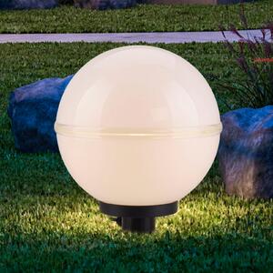 JUST LIGHT. GmbH Lumină decorativă de exterior Hemis, vârf pământ, pachet 2, Ø 20cm, Alb, Plastic, Modern