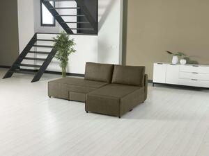Coltar Extensibil Multifunctional Armada Modella, Reversibil si Convertibil, Maro, 2 Perne Decor Incluse, Textura Stofa
