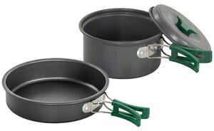 Set Vase Camping Outsunny, Kit 8 Piese Ultraușor, Mânere Anti-Arsură, Gri | Aosom Romania