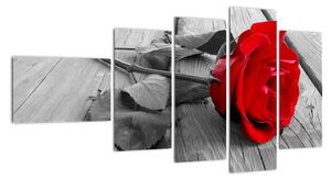 Tablou - trandafir cu flori ro?ii (110x60cm)