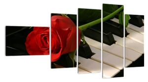 Tablou - trandafir pe pian (110x60cm)