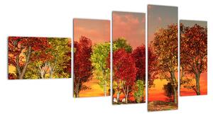 Tablou modern - copaci colora?i (110x60cm)