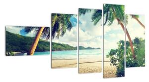 Tablou modern - palmieri pe plajă (110x60cm)
