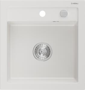 Mexen Vito chiuvetă de granit cu 1 compartiment 520 x 490 mm, Albă - 6503521000-20