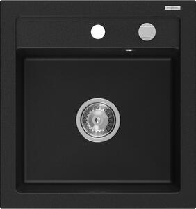 Mexen Vito chiuvetă de granit cu 1 compartiment 520 x 490 mm, Neagră - 6503521000-77