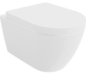 Mexen Rico vas de toaletă Rimless cu capac gros cu închidere lentă , Albă - 30478000