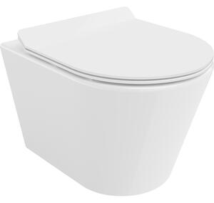 Mexen Rico vas de toaletă Rimless cu capac slim cu închidere lentă , duroplast, Albă - 30720100
