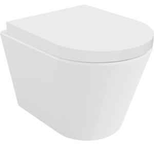 Mexen Rico vas de toaletă Rimless cu capac gros cu închidere lentă , duroplast, Albă - 30720200