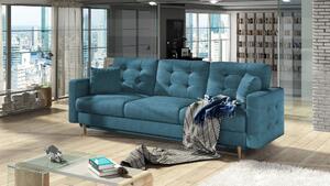 Canapea extensibilă cu ladă de depozitare Asgard Blue Intense 210x100