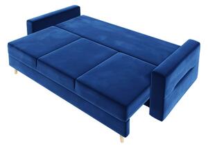 Canapea extensibilă cu ladă de depozitare Bergen Blue Intense 220x100