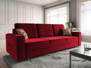 Canapea extensibilă cu ladă de depozitare Bergen Red Temptation 220x10