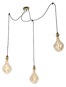 Lampă suspendată aurie cu 3 lumini cu LED auriu reglabil - Cava Luxe