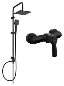 Mexen Tord set de duș cu pară de tip ploaie și baterie de duș Sabre, Neagră - 72140200-70