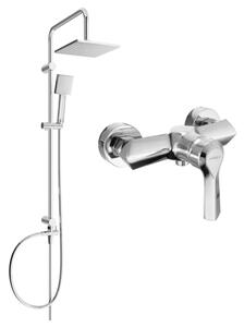 Set de duș Mexen Tord cu duș cu efect de ploaie și robinet de duș Sabre, crom, 72140200-00