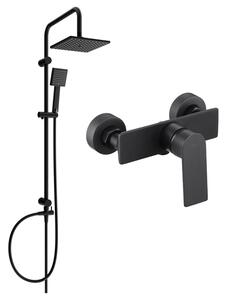 Mexen Tord set de duș cu pară de tip ploaie și baterie de duș Alexa, Neagră - 71240200-70