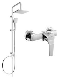 Mexen Tord set de duș cu pară de tip ploaie și baterie de duș Caro, Crom - 746640200-00