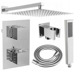 Mexen Cube DR02 set de duș încastrat cu pară de tip ploaie 25 cm, Crom - 77502DR0225-00