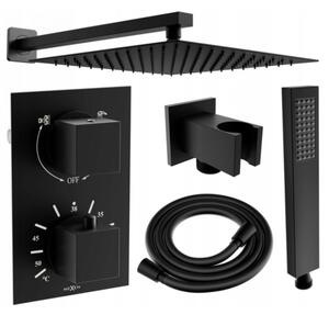 Mexen Cube DR02 set de duș încastrat z pară de tip ploaie 25 cm, Neagră - 77502DR0225-70