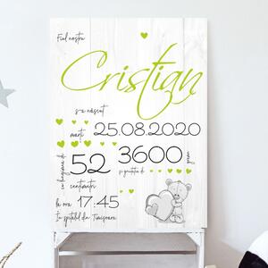 INSPIO-pictură Dibond - INSPIO-Producție cadouri și deco - Tăbliță pentru bebeluș cu fotografie