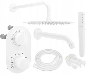 Mexen Kai DR70 set cadă-duș încastrat cu pară de tip ploaie25 cm, Albă - 77602DR70251-20