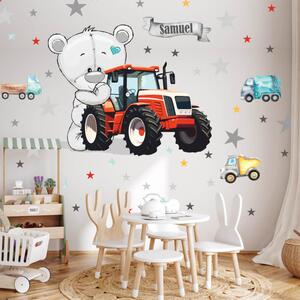 INSPIO-Autocolant textil - Autocolante de perete - Urs cu tractor