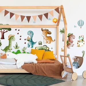INSPIO-Autocolant textil - Sticker perete copii - Aventura dinozaurilor