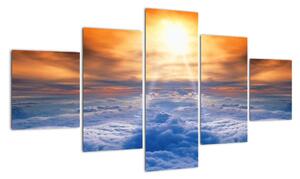 Tablou modern - soarele deasupra norilor (125x70cm)