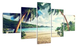 Tablou modern - palmieri pe plajă (125x70cm)