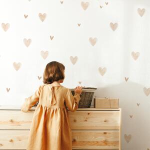 INSPIO-Autocolant textil - Autocolante textile INSPIO - Inimi bej pentru camera copiilor