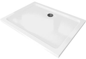 Mexen Flat cadă pentru duș dreptunghiulară slim 90 x 80 cm, Albă, sifon Neagră - 40108090B