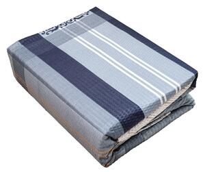 Lenjerie de pat din crepon albastru EMERYK + husa de perna 40 x 50 cm gratuit