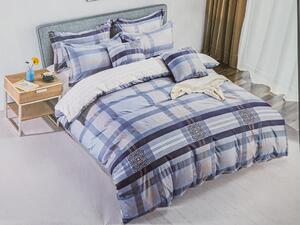 Lenjerie de pat din crepon albastru EMERYK + husa de perna 40 x 50 cm gratuit