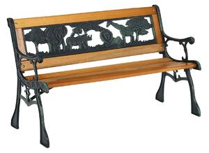 Banca pentru copii NADAZA, negru/stejar, lemn/metal, 82x40x48 cm