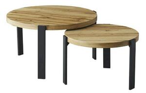Set 2 masute cafea POLO, stejar/negru