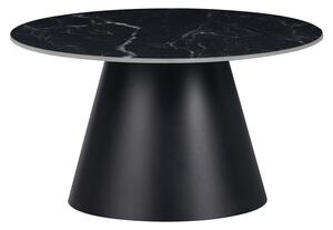 Masuta de Cafea Model Fabrin, Negru marmorat/Negru, D70x40 cm