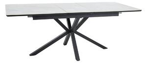 Masa extensibila pentru sufragerie LOGAN, alb/negru, 160/200x90x76 cm